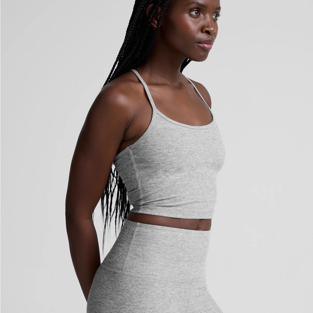 Beyond Yoga Silver Mist Strappy Crop Cami & Leggings